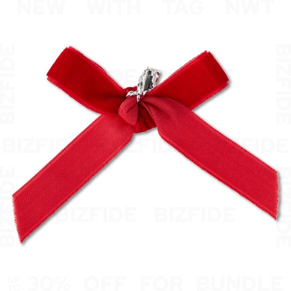 Red Velvet Mini Bow Christmas Ornaments, 8 Pcs - Picture 3 of 5